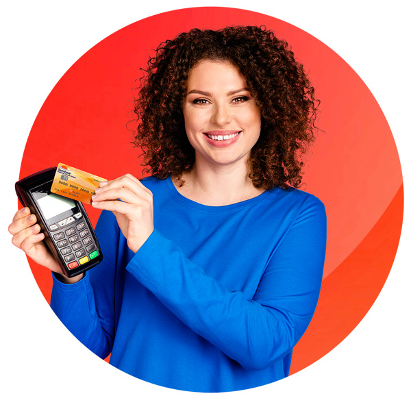 Woman holding a Credit Card