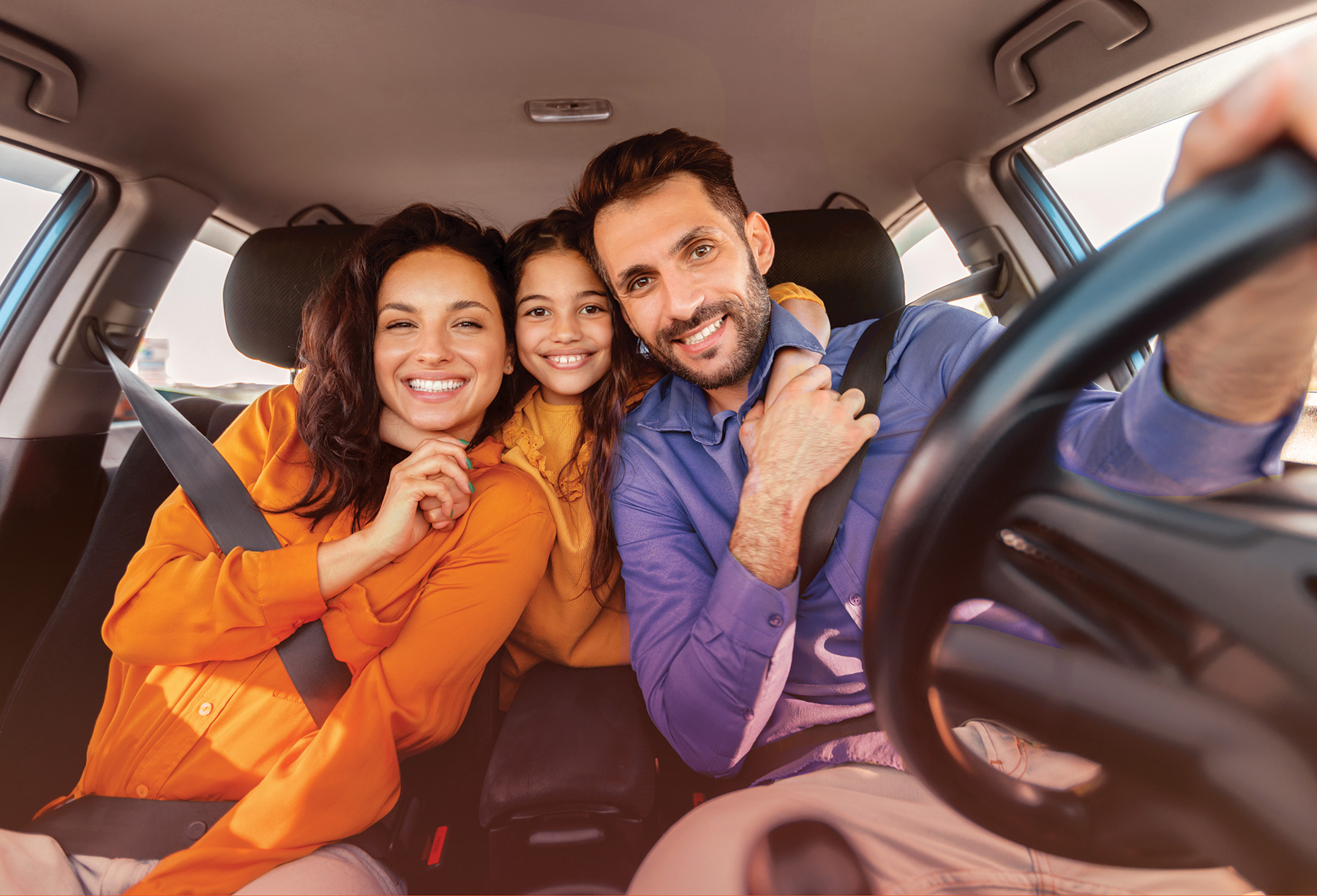 Family in car