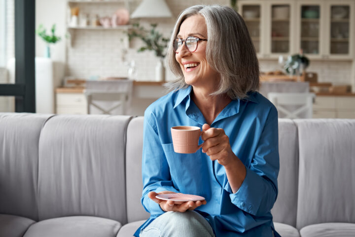 Woman drinking coffee