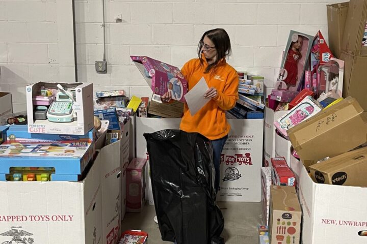 Kaylen Atkinson working with Toys for Tots