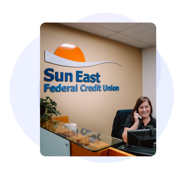 woman at front desk of Sun East
