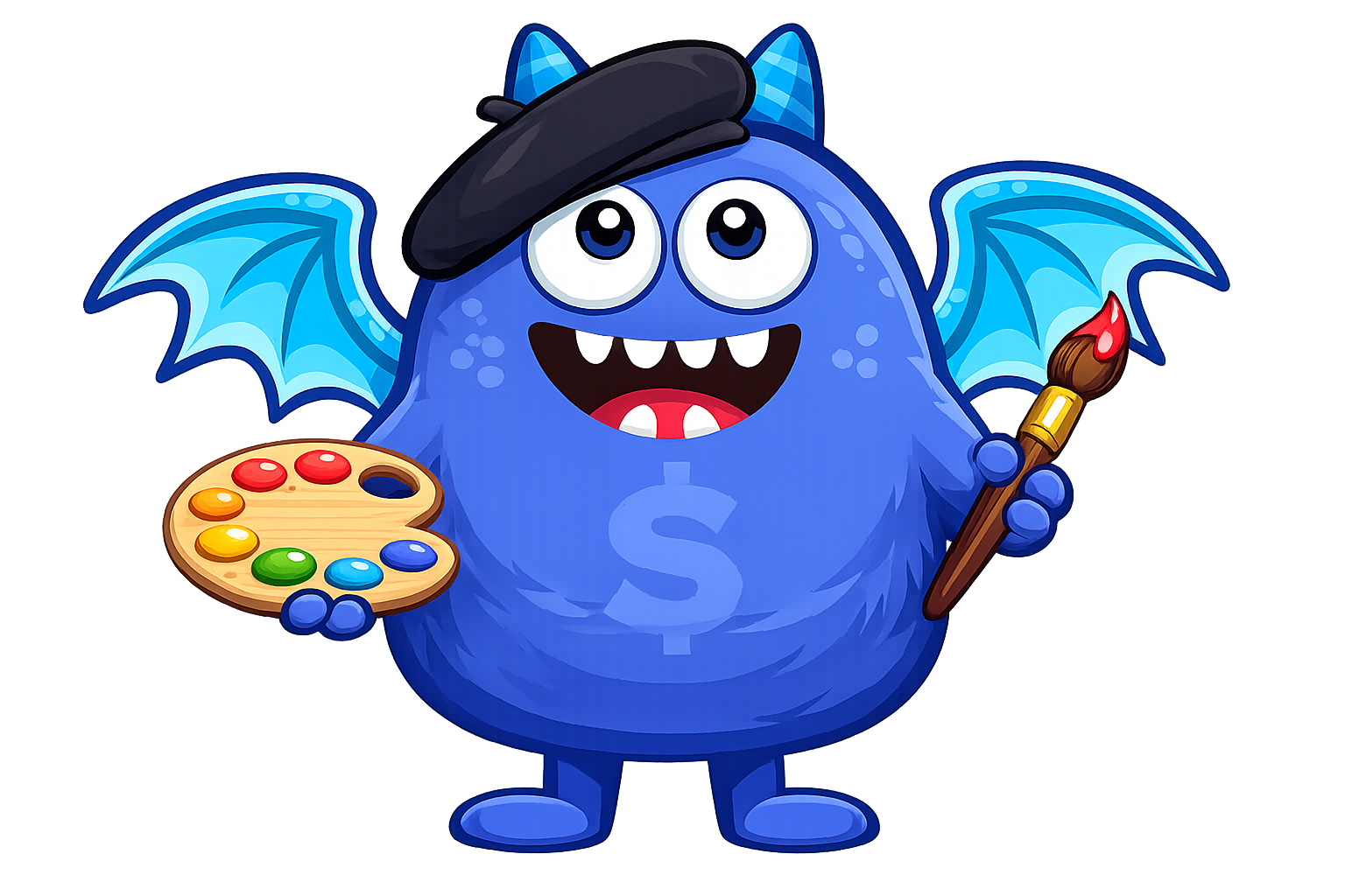 Monster with paint brush