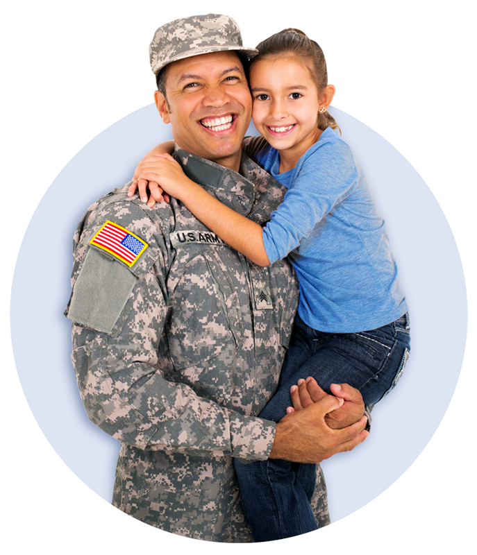 Military man with daughter image